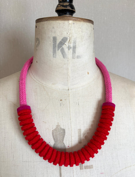 Anna Necklace, Red & Pink