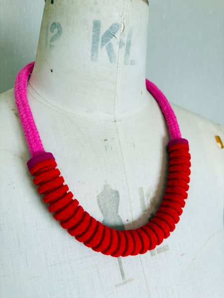 Anna Necklace, Red & Pink