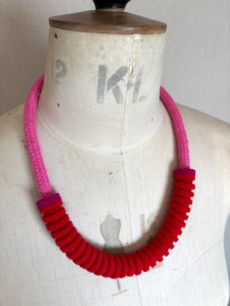 Anna Necklace, Red & Pink