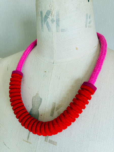 Anna Necklace, Red & Pink