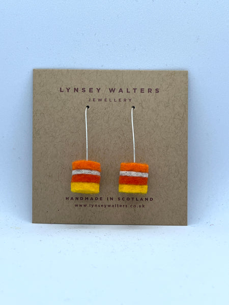 Stripe Earrings, Orange Mix