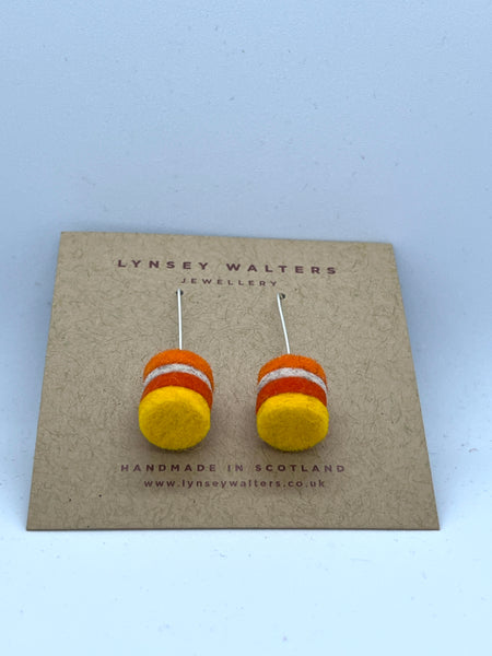 Stripe Earrings, Orange Mix