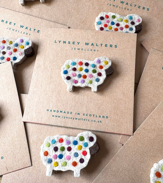 Cosy Wee Sheep Brooch  - Yarndale Edition