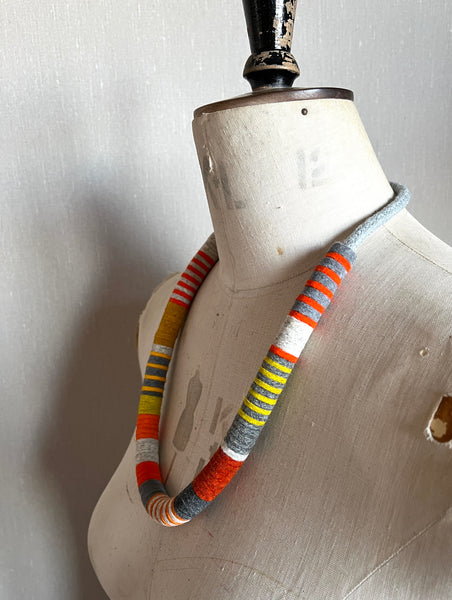 Not So Chunky Colour blocks Necklace - Orange Mix