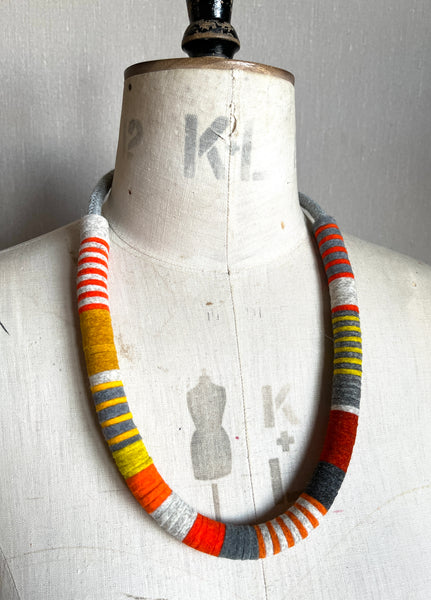 Not So Chunky Colour blocks Necklace - Orange Mix