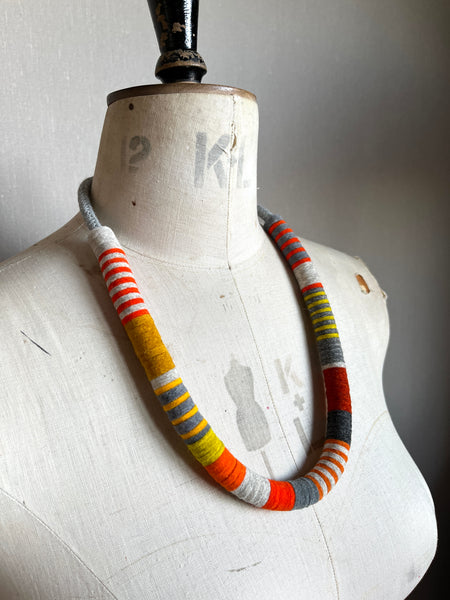 Not So Chunky Colour blocks Necklace - Orange Mix