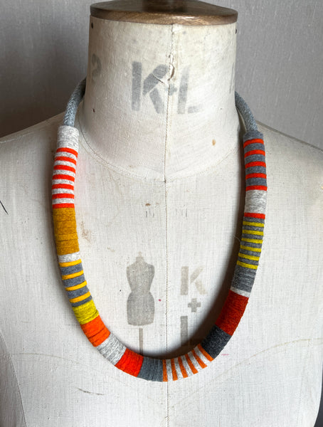 Not So Chunky Colour blocks Necklace - Orange Mix