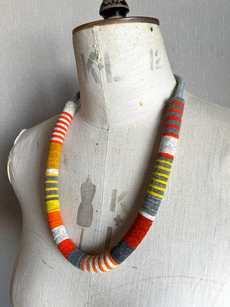 Not So Chunky Colour blocks Necklace - Orange Mix