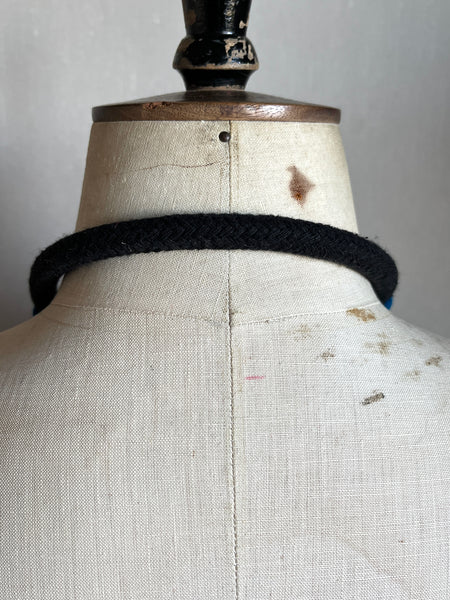 Chunky Rainbow Stripe Necklace - Black & Multi Colour