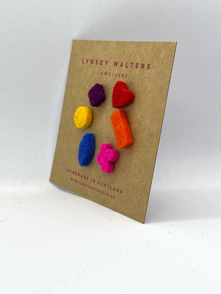 Mix 'n' Match Teeny Tiny Studs, Multi Colour