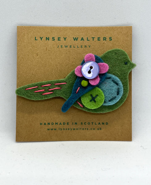 Pigeon Brooch - Soft Multi