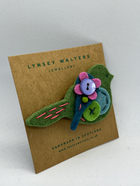 Pigeon Brooch - Soft Multi