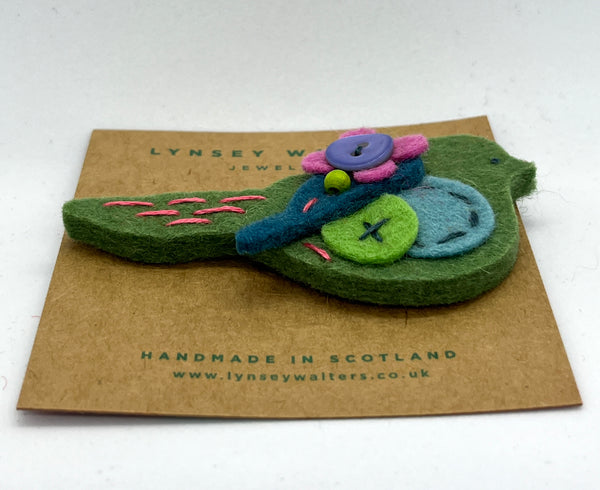 Pigeon Brooch - Soft Multi
