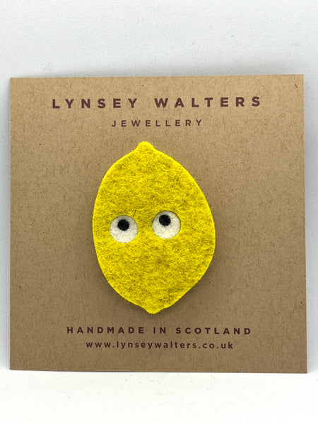 Fruit Brooch - Grumpy Lemon