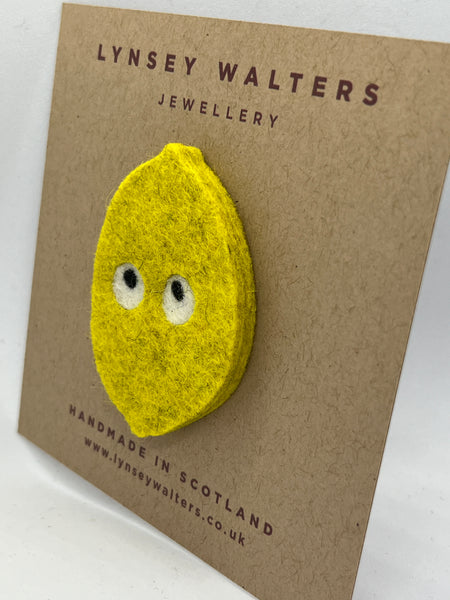 Fruit Brooch - Grumpy Lemon