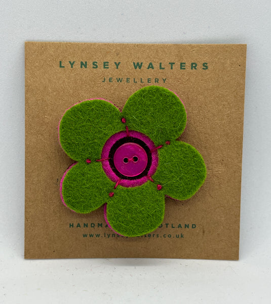 Folk Flower Brooch - multi