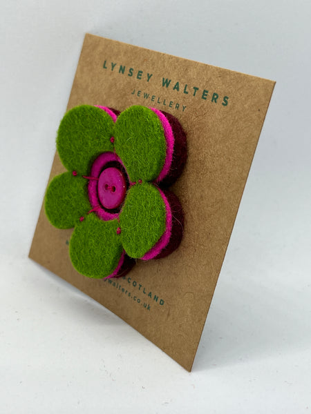 Folk Flower Brooch - multi