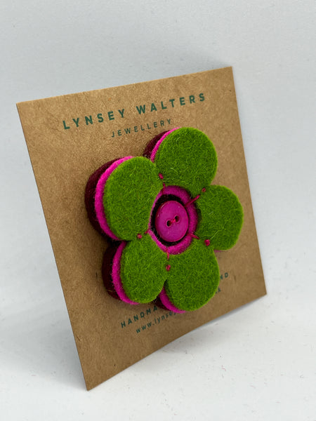 Folk Flower Brooch - multi