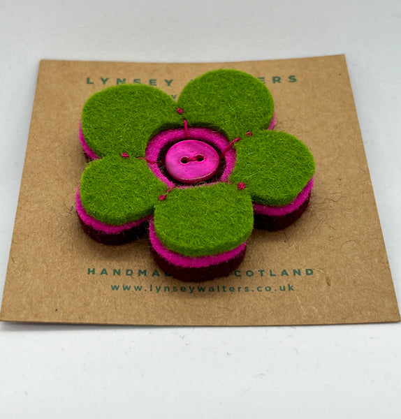 Folk Flower Brooch - multi