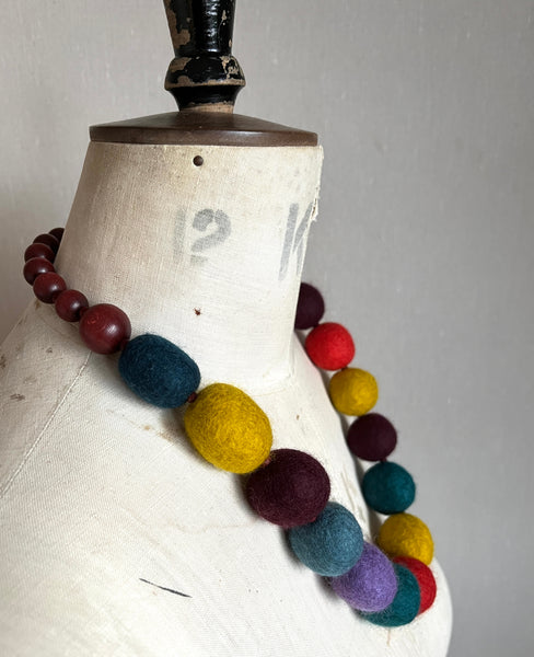 Merino Bead Necklace Soft Multi