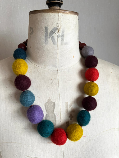 Merino Bead Necklace Soft Multi