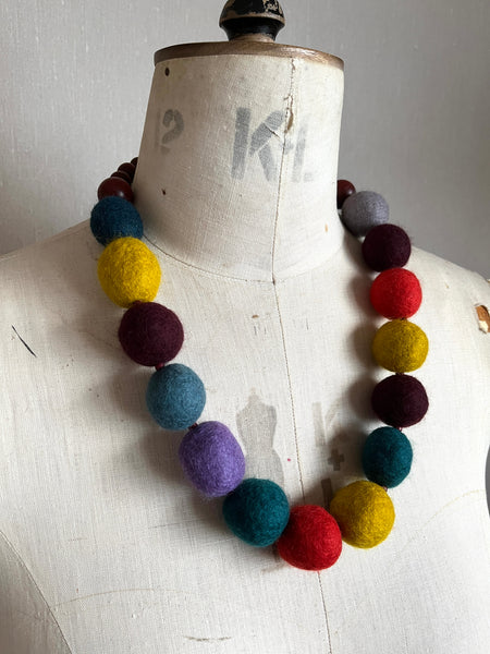 Merino Bead Necklace Soft Multi