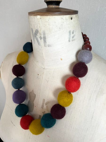 Merino Bead Necklace Soft Multi