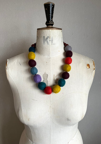Merino Bead Necklace Soft Multi