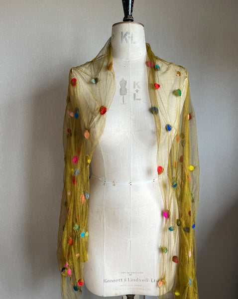 Silk Tulle Scarf - Large, Moss