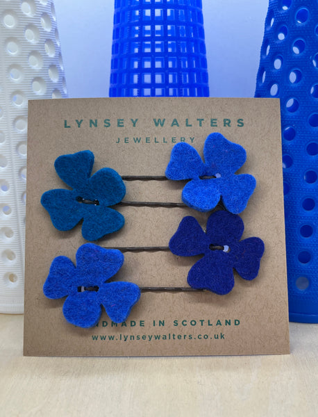 Set of 4 flower hairslides - Iona Seas