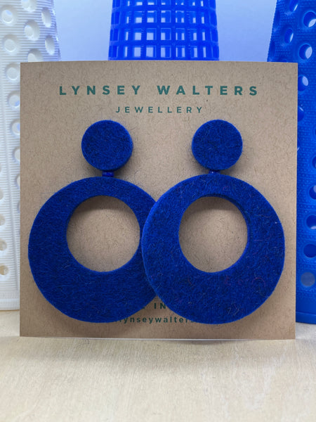 Retro hoop earrings Large - Cobalt
