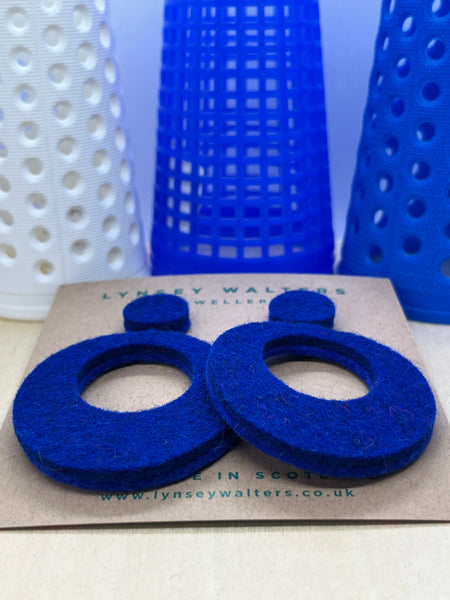 Retro hoop earrings Large - Cobalt