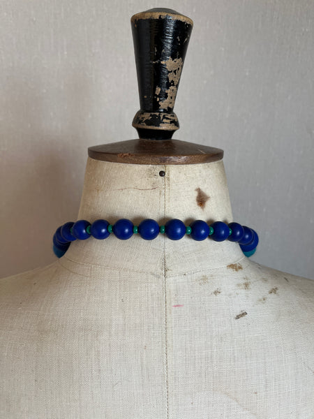 Merino Bead Necklace Mottled Iona Seas