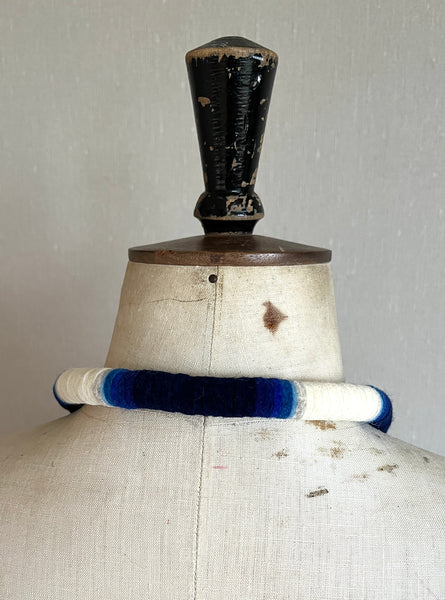 Velvet Edge Throw On Necklace - Indigo Dip Dye Effect