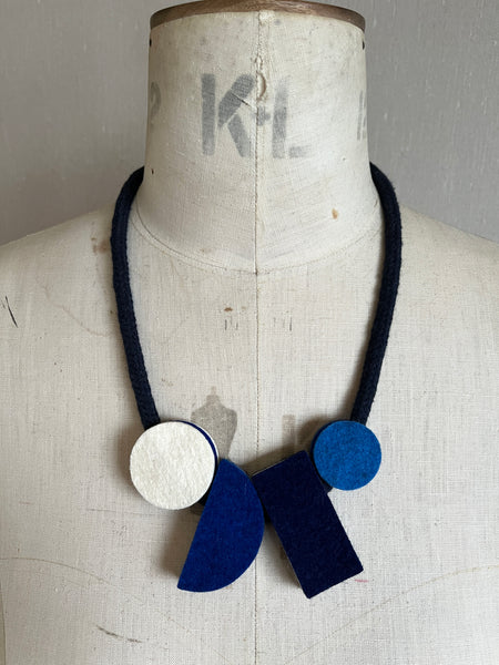 Geometric Shapes Necklace - Indigo