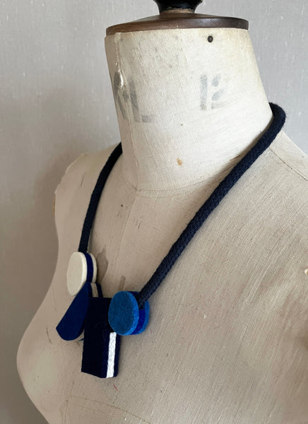 Geometric Shapes Necklace - Indigo
