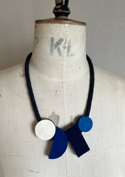 Geometric Shapes Necklace - Indigo