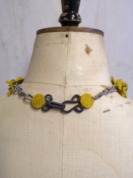 Flower Confetti Necklace Mustard
