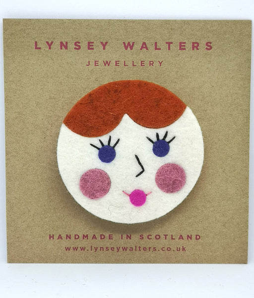 Doll Face Brooch
