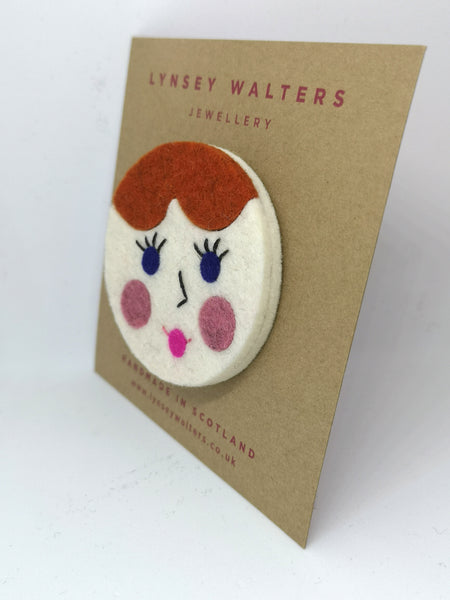 Doll Face Brooch