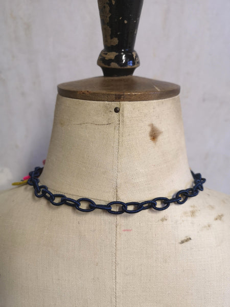 Long flower Confetti Necklace, Multi colour