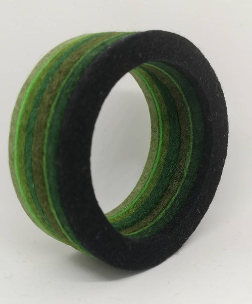 Chunky Bangle Ombre Black to Sage