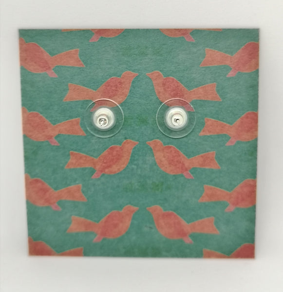 Tiny heart studs - blue