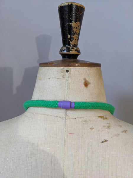 Industrial Felt, Wood and Rope Necklace - Brights