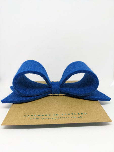 Bow Crocodile Clip - Teal