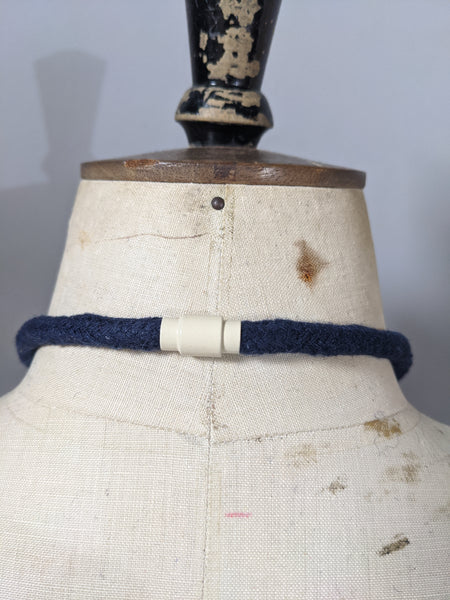 Industrial Felt, Wood and Rope Necklace - Light Breton