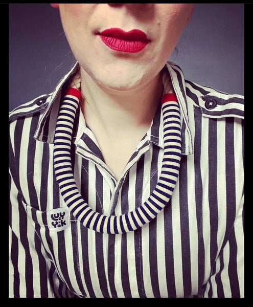 Chunky stripes Necklace - Nautical