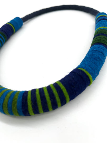 Chunky Colour blocks Necklace - Teal