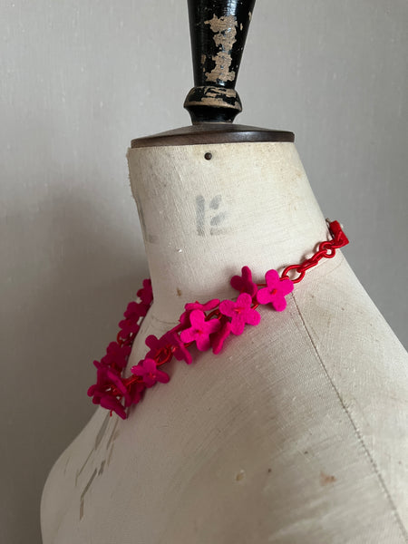 NEW Flower Confetti Necklace Cerise