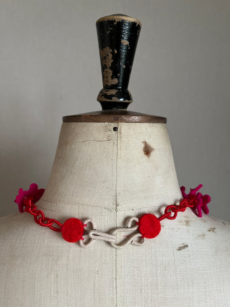 NEW Flower Confetti Necklace Cerise